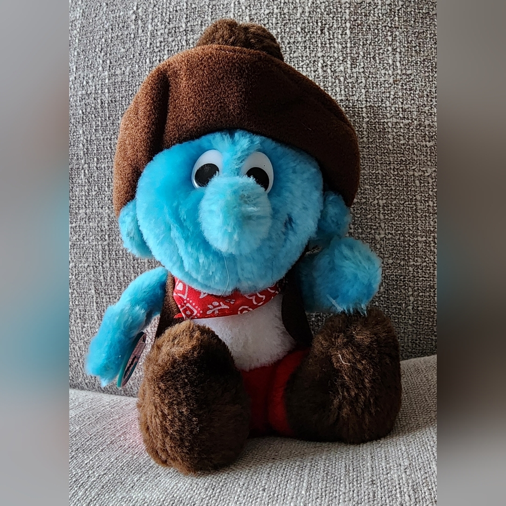 Vintage Cowboy Smurf. Wallace Berrie Character. 1983